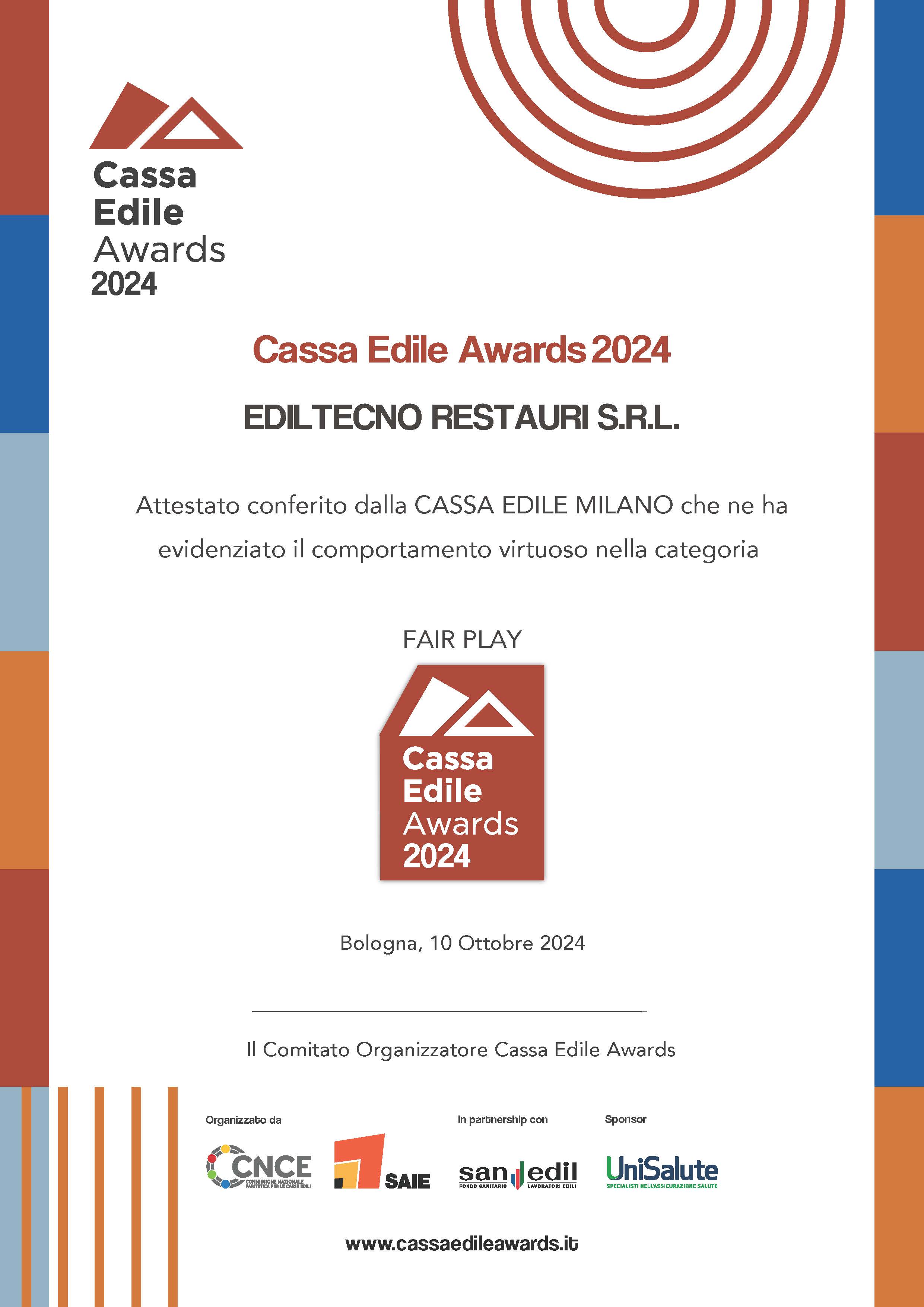 CASSA EDILE AWARDS 2024